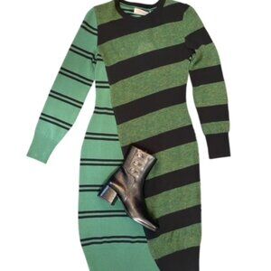 Aldo Martins NWT Green & Navy Stripe Sweater Dress